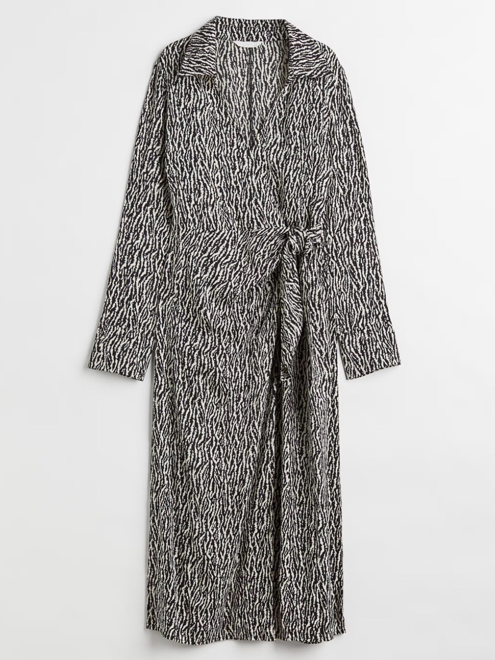 H&M Black & White Animal Print Wrap Dress
